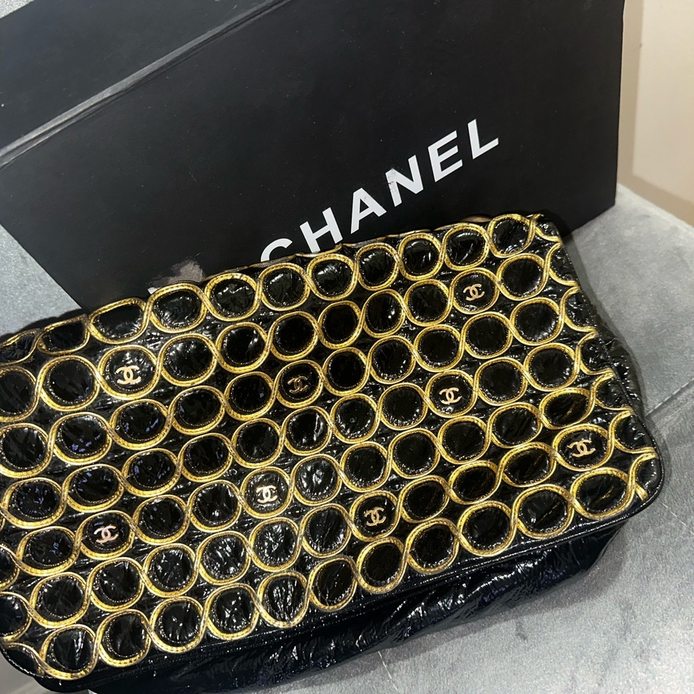 Chanel Black Bag with Gold Accents